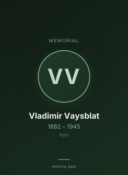 Memorial portrait of Vladimir Vaysblat