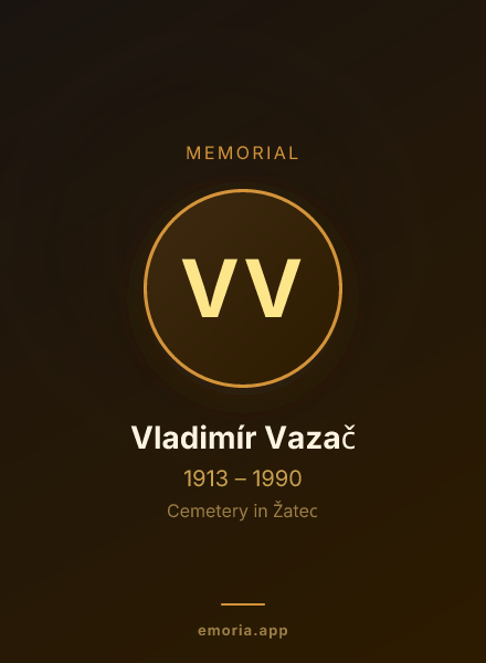 Memorial portrait of Vladimír Vazač