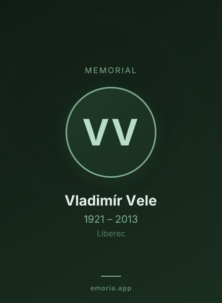 Memorial portrait of Vladimír Vele
