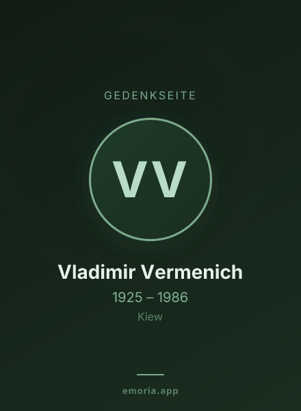 Gedenkportrait von Vladimir Vermenich