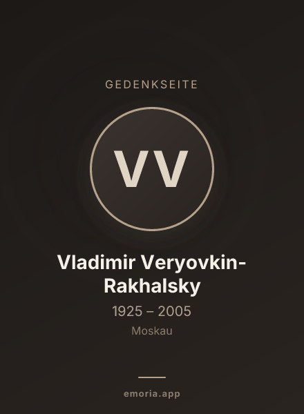 Gedenkportrait von Vladimir Veryovkin-Rakhalsky