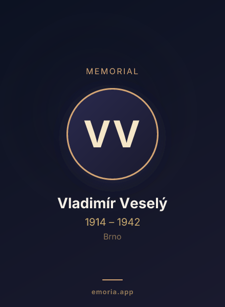 Memorial portrait of Vladimír Veselý