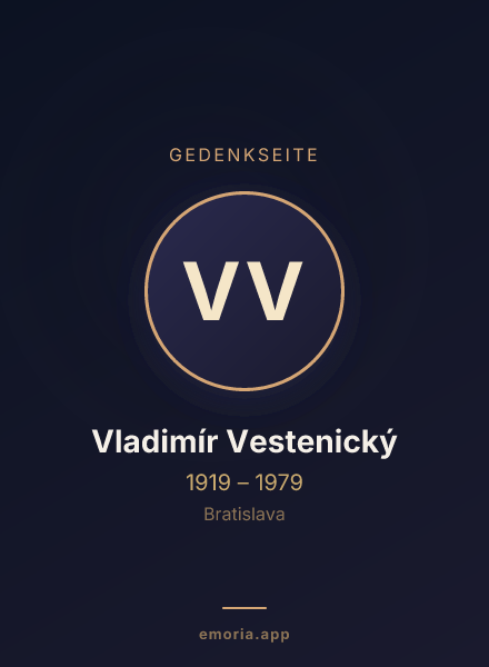Gedenkportrait von Vladimír Vestenický