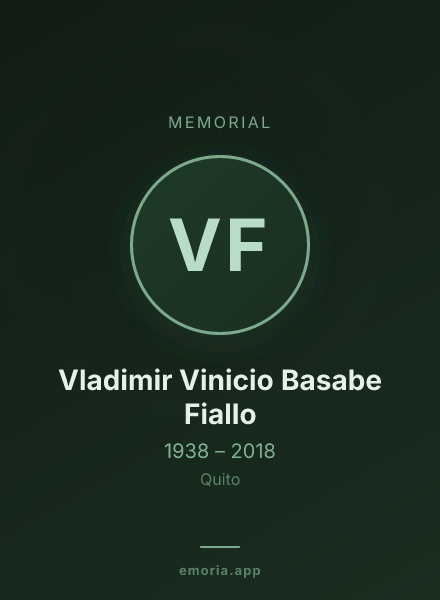 Memorial portrait of Vladimir Vinicio Basabe Fiallo