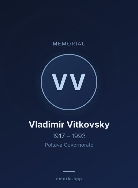 Memorial portrait of Vladimir Vitkovsky
