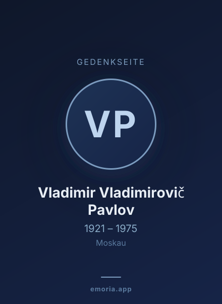 Gedenkportrait von Vladimir Vladimirovič Pavlov