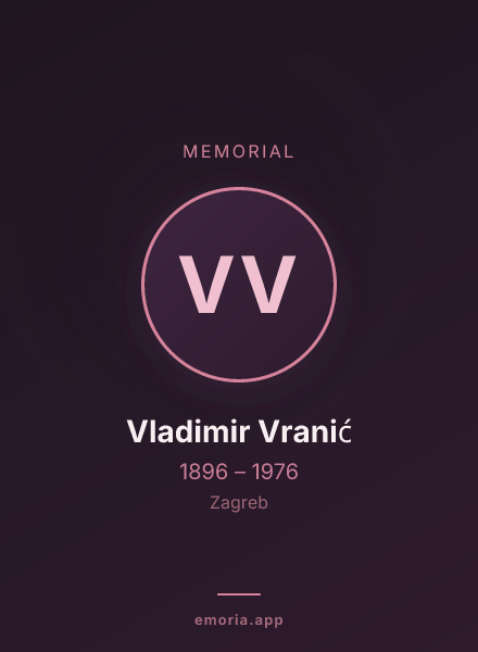 Memorial portrait of Vladimir Vranić