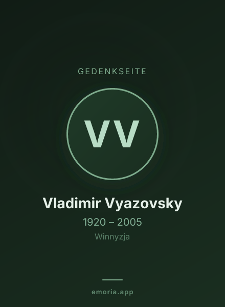 Gedenkportrait von Vladimir Vyazovsky