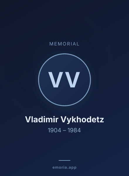 Memorial portrait of Vladimir Vykhodetz