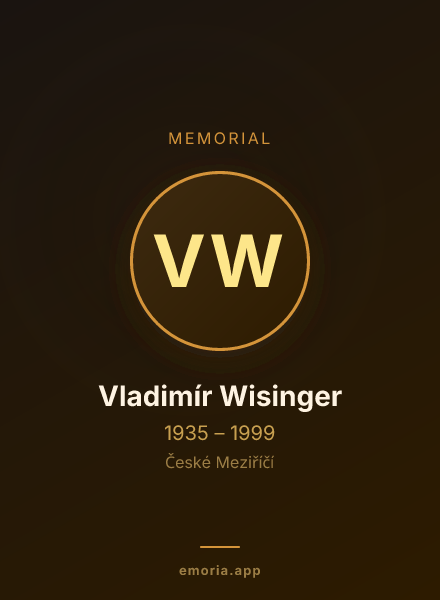 Memorial portrait of Vladimír Wisinger
