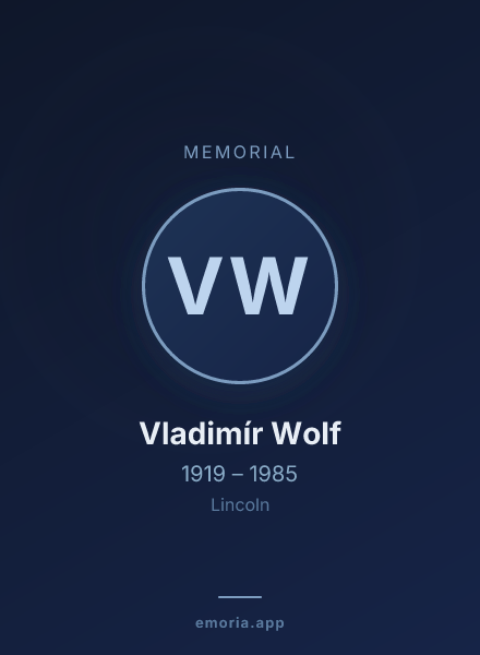 Memorial portrait of Vladimír Wolf
