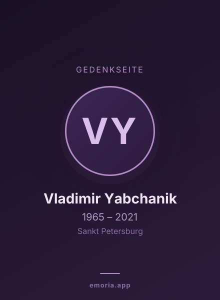 Gedenkportrait von Vladimir Yabchanik