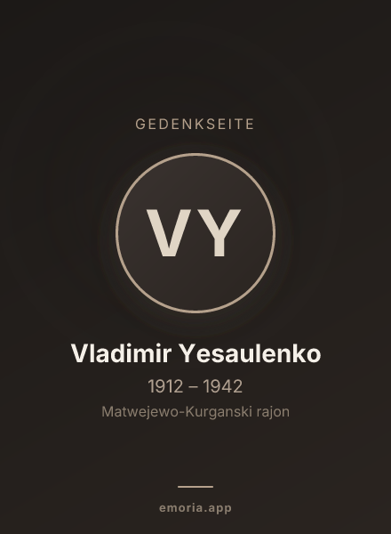 Gedenkportrait von Vladimir Yesaulenko