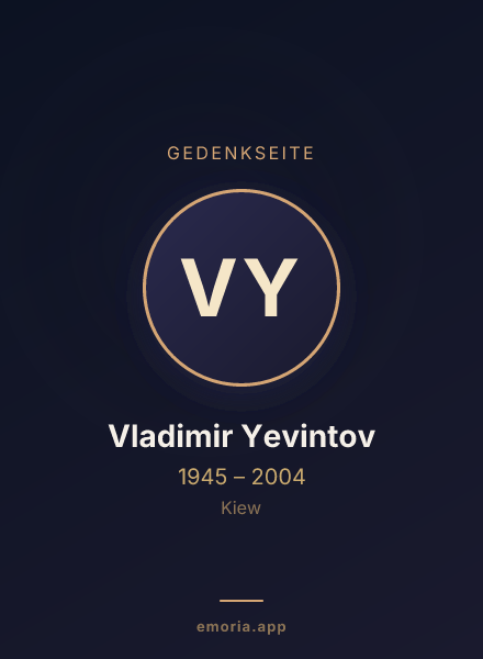Gedenkportrait von Vladimir Yevintov