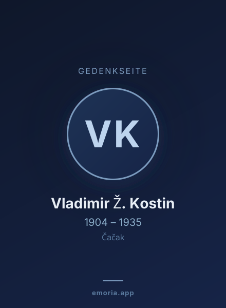 Gedenkportrait von Vladimir Ž. Kostin