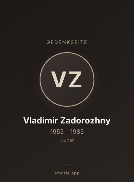Gedenkportrait von Vladimir Zadorozhny