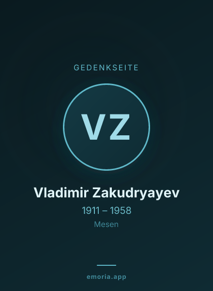 Gedenkportrait von Vladimir Zakudryayev