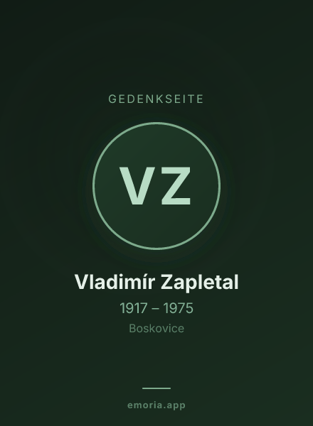 Gedenkportrait von Vladimír Zapletal