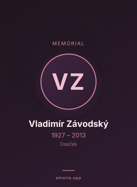 Memorial portrait of Vladimír Závodský