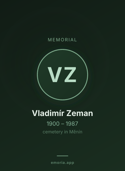 Memorial portrait of Vladimír Zeman
