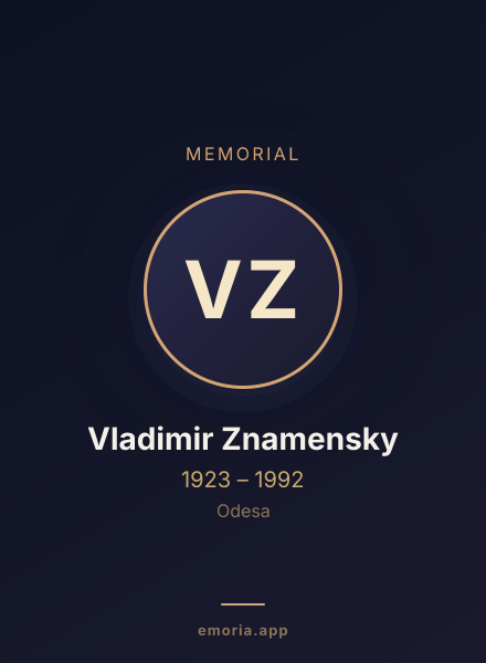 Memorial portrait of Vladimir Znamensky
