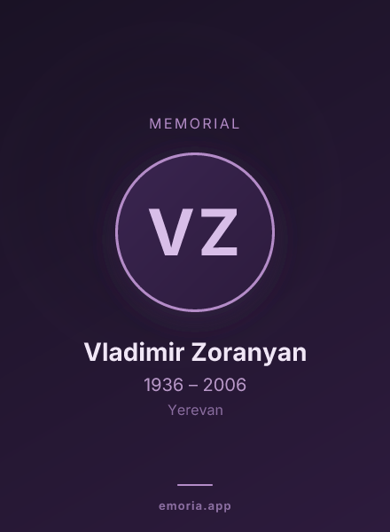 Memorial portrait of Vladimir Zoranyan