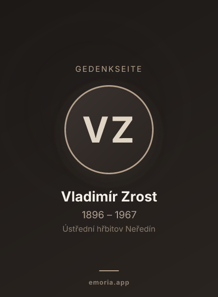 Gedenkportrait von Vladimír Zrost