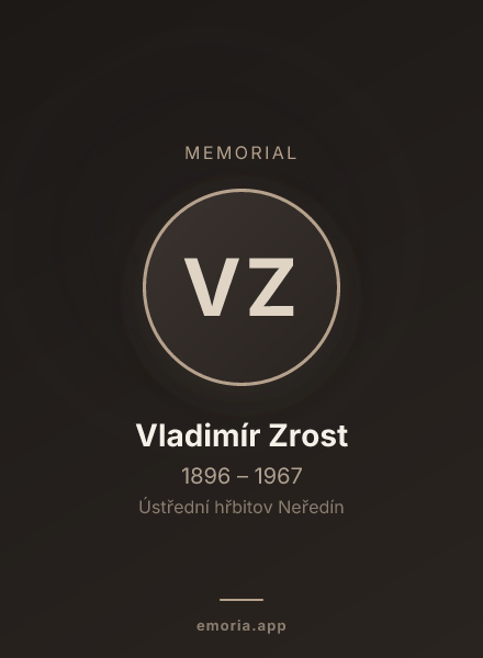 Memorial portrait of Vladimír Zrost