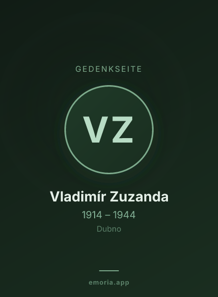 Gedenkportrait von Vladimír Zuzanda