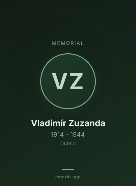 Memorial portrait of Vladimír Zuzanda