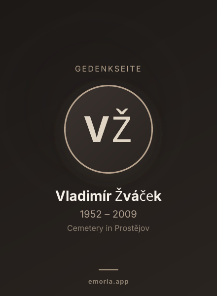 Gedenkportrait von Vladimír Žváček