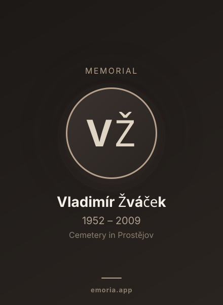 Memorial portrait of Vladimír Žváček