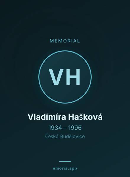 Memorial portrait of Vladimíra Hašková
