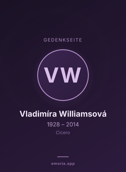 Gedenkportrait von Vladimíra Williamsová