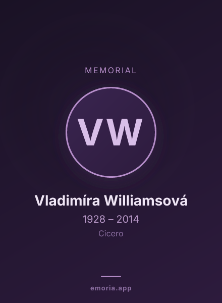 Memorial portrait of Vladimíra Williamsová