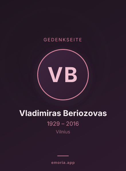 Gedenkportrait von Vladimiras Beriozovas