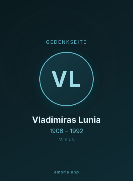 Gedenkportrait von Vladimiras Lunia