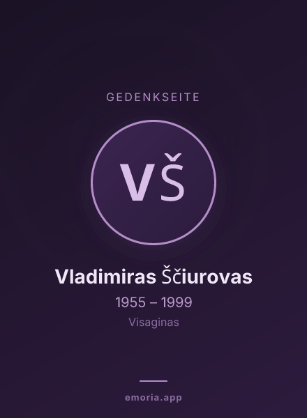 Gedenkportrait von Vladimiras Ščiurovas