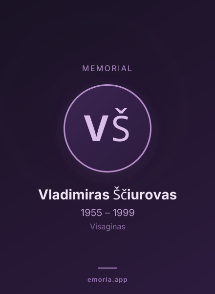Memorial portrait of Vladimiras Ščiurovas