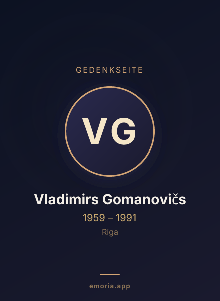 Gedenkportrait von Vladimirs Gomanovičs