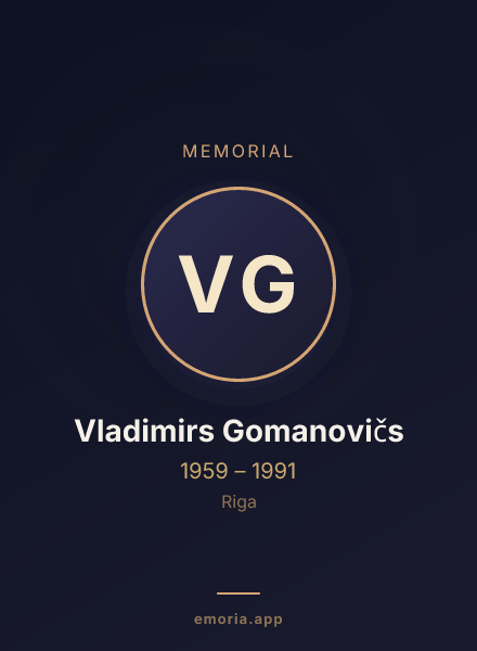 Memorial portrait of Vladimirs Gomanovičs