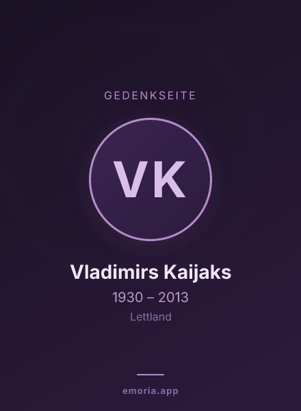 Gedenkportrait von Vladimirs Kaijaks