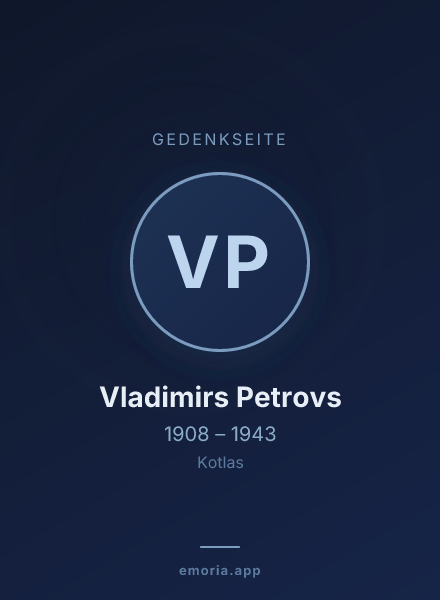 Gedenkportrait von Vladimirs Petrovs