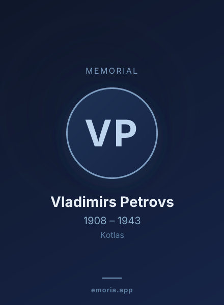 Memorial portrait of Vladimirs Petrovs