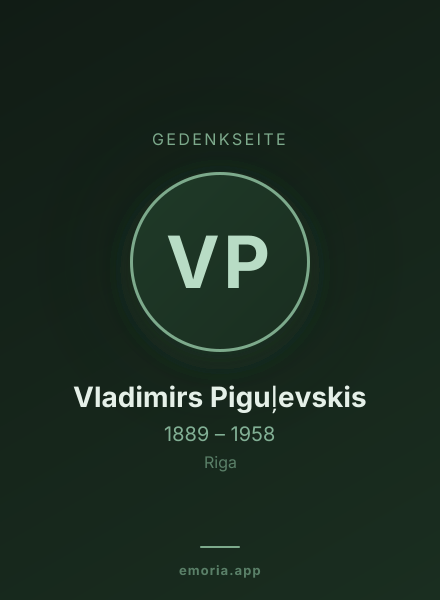 Gedenkportrait von Vladimirs Piguļevskis