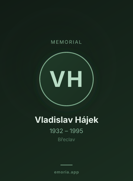 Memorial portrait of Vladislav Hájek