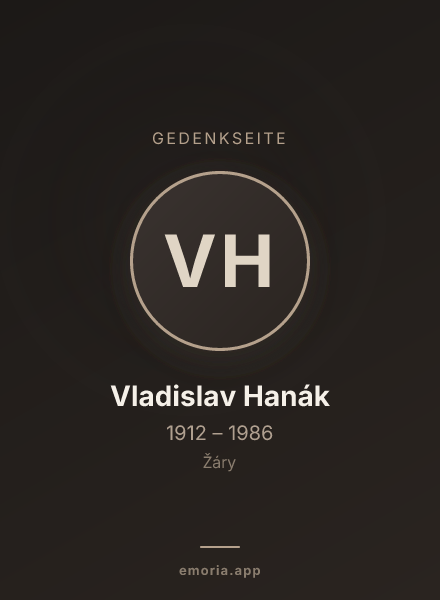 Gedenkportrait von Vladislav Hanák