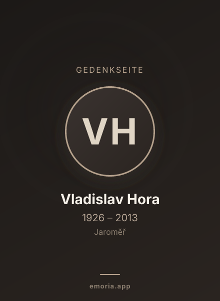 Gedenkportrait von Vladislav Hora
