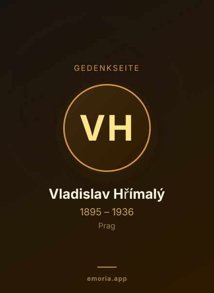 Gedenkportrait von Vladislav Hřímalý