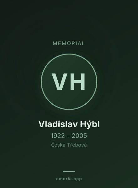 Memorial portrait of Vladislav Hýbl